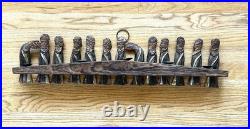 MCM Brutalist Mid Century Modern LAST SUPPER Wall Sculpture Candle Rare JESUS