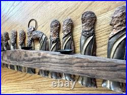 MCM Brutalist Mid Century Modern LAST SUPPER Wall Sculpture Candle Rare JESUS
