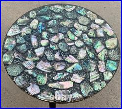 MCM Custom Handmade Large Abalone Shell Side Table Stunning Rare