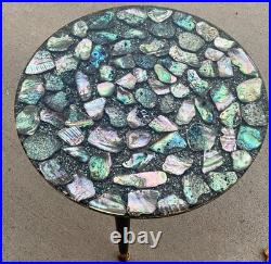 MCM Custom Handmade Large Abalone Shell Side Table Stunning Rare