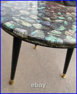 MCM Custom Handmade Large Abalone Shell Side Table Stunning Rare