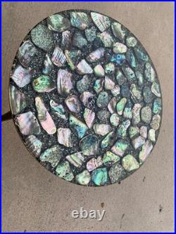MCM Custom Handmade Large Abalone Shell Side Table Stunning Rare