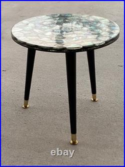 MCM Custom Handmade Large Abalone Shell Side Table Stunning Rare