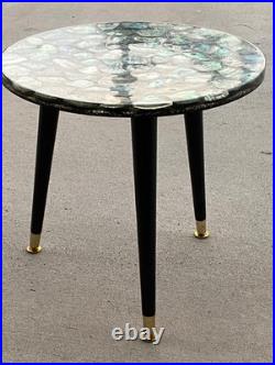 MCM Custom Handmade Large Abalone Shell Side Table Stunning Rare