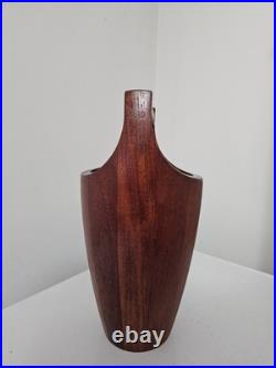 MCM Dansk Staved Teak Ice Bucket by Jens Quistgaard With Rare White Liner