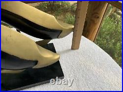 MCM Dara International Sculpture Whales Brass Black Lacquer 1983 Tag $265 RARE MCM Dara International Sculpture Whales Brass Black Lacquer 1983 Tag $265 RARE