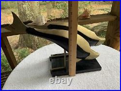 MCM Dara International Sculpture Whales Brass Black Lacquer 1983 Tag $265 RARE MCM Dara International Sculpture Whales Brass Black Lacquer 1983 Tag $265 RARE