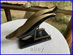 MCM Dara International Sculpture Whales Brass Black Lacquer 1983 Tag $265 RARE MCM Dara International Sculpture Whales Brass Black Lacquer 1983 Tag $265 RARE