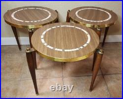 MCM Decorative Set of 3 Capri Atomic Stackable Nesting Tables Laminate/Tile RARE