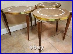 MCM Decorative Set of 3 Capri Atomic Stackable Nesting Tables Laminate/Tile RARE