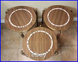MCM Decorative Set of 3 Capri Atomic Stackable Nesting Tables Laminate/Tile RARE