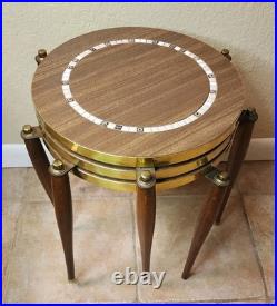 MCM Decorative Set of 3 Capri Atomic Stackable Nesting Tables Laminate/Tile RARE