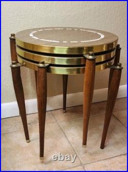 MCM Decorative Set of 3 Capri Atomic Stackable Nesting Tables Laminate/Tile RARE