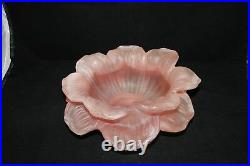 MCM Dorothy Thorpe RARE Pink Frosted Resin Sunflower Bowl Serving Set