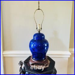 MCM Duly Mitchell Lamp Cobalt Blue Crystalline Glaze Pottery 2 Available RARE