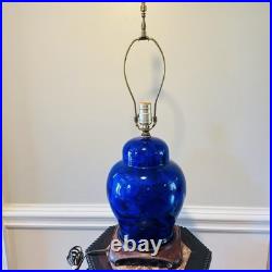 MCM Duly Mitchell Lamp Cobalt Blue Crystalline Glaze Pottery 2 Available RARE