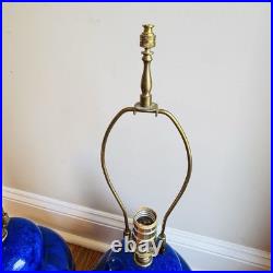 MCM Duly Mitchell Lamp Cobalt Blue Crystalline Glaze Pottery 2 Available RARE MCM Duly Mitchell Lamp Cobalt Blue Crystalline Glaze Pottery 2 Available RARE