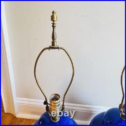 MCM Duly Mitchell Lamp Cobalt Blue Crystalline Glaze Pottery 2 Available RARE