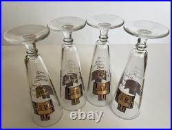 MCM Griffiths Golden Grid Pilsner Glasses USA Mechanical Design Innovation RARE