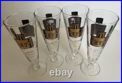 MCM Griffiths Golden Grid Pilsner Glasses USA Mechanical Design Innovation RARE