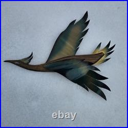 MCM Masketeers 1962 Metal Wood Flying Phoenix Crane Geese Wall Art Set Of 2