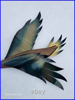 MCM Masketeers 1962 Metal Wood Flying Phoenix Crane Geese Wall Art Set Of 2