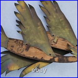 MCM Masketeers 1962 Metal Wood Flying Phoenix Crane Geese Wall Art Set Of 2