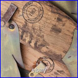 MCM Masketeers 1962 Metal Wood Flying Phoenix Crane Geese Wall Art Set Of 2