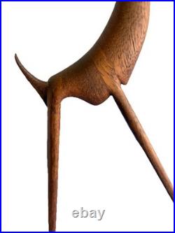 MCM Moderne 16 Wood (Teak) Leggy Slender Deer Gazelle Antelope Sculpture Rare