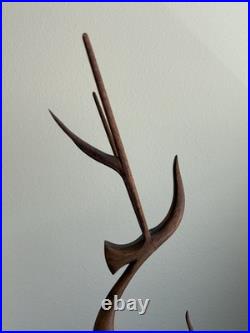 MCM Moderne 16 Wood (Teak) Leggy Slender Deer Gazelle Antelope Sculpture Rare