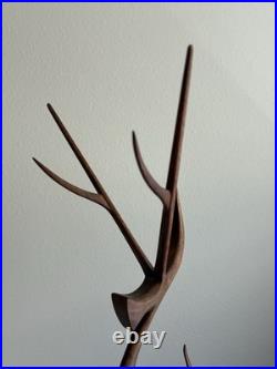 MCM Moderne 16 Wood (Teak) Leggy Slender Deer Gazelle Antelope Sculpture Rare