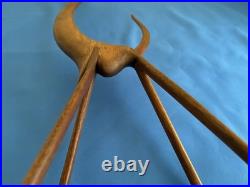 MCM Moderne 16 Wood (Teak) Leggy Slender Deer Gazelle Antelope Sculpture Rare