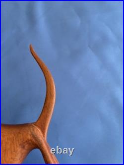 MCM Moderne 16 Wood (Teak) Leggy Slender Deer Gazelle Antelope Sculpture Rare