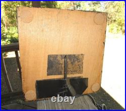MCM Rare Marked Peter Marsh Chunk Glass Wrought Iron Wood Base Lamp 22 1/2 Tall