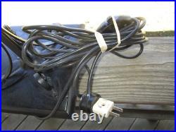 MCM Rare Marked Peter Marsh Chunk Glass Wrought Iron Wood Base Lamp 22 1/2 Tall