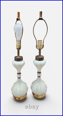 MCM Table Lamps Pair Rare 3 Way Body Switch Unique