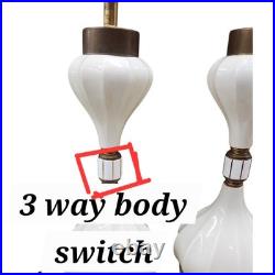 MCM Table Lamps Pair Rare 3 Way Body Switch Unique