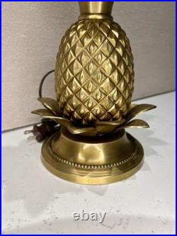 MCM Vintage Brass Pineapple Table Lamp Mid Century Modern Hollywood Regency Rare
