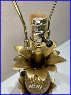 MCM Vintage Brass Pineapple Table Lamp Mid Century Modern Hollywood Regency Rare