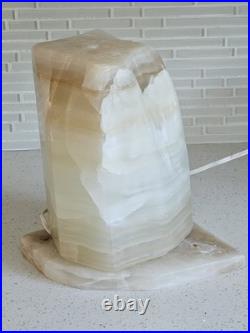 MID CENTURY MODERN CARVED FREEFORM ONYX LAMP PLUG-IN 10x9x7 26lbs RARE MID CENTURY MODERN CARVED FREEFORM ONYX LAMP PLUG-IN 10x9x7 26lbs RARE