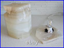 MID CENTURY MODERN CARVED FREEFORM ONYX LAMP PLUG-IN 10x9x7 26lbs RARE MID CENTURY MODERN CARVED FREEFORM ONYX LAMP PLUG-IN 10x9x7 26lbs RARE