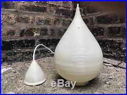 MID CENTURY RARE HEIFETZ ROTAFLEX SPUN CONE CEILING LAMP PENDANT WHITE Raindrop