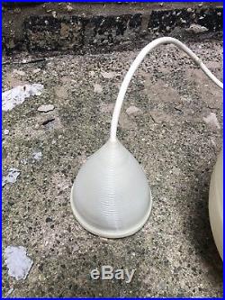 MID CENTURY RARE HEIFETZ ROTAFLEX SPUN CONE CEILING LAMP PENDANT WHITE Raindrop