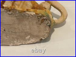 MID Century Italian Majolica Lion With Sancai Glazed Large Rare