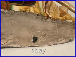 MID Century Italian Majolica Lion With Sancai Glazed Large Rare