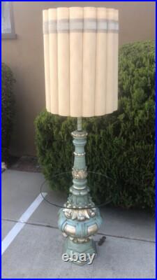 MID Century Modern Floor Lamp Vintage Glass Atomic Tiki Island Beach Blue Rare MID Century Modern Floor Lamp Vintage Glass Atomic Tiki Island Beach Blue Rare