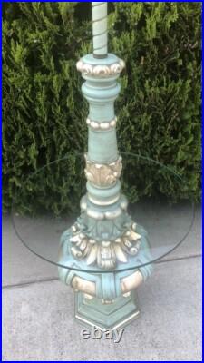 MID Century Modern Floor Lamp Vintage Glass Atomic Tiki Island Beach Blue Rare MID Century Modern Floor Lamp Vintage Glass Atomic Tiki Island Beach Blue Rare