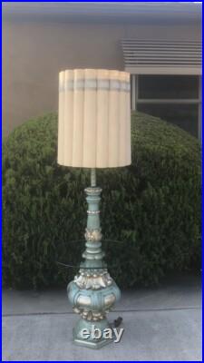MID Century Modern Floor Lamp Vintage Glass Atomic Tiki Island Beach Blue Rare MID Century Modern Floor Lamp Vintage Glass Atomic Tiki Island Beach Blue Rare