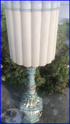 MID Century Modern Floor Lamp Vintage Glass Atomic Tiki Island Beach Blue Rare MID Century Modern Floor Lamp Vintage Glass Atomic Tiki Island Beach Blue Rare