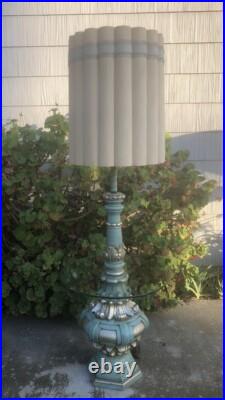 MID Century Modern Floor Lamp Vintage Glass Atomic Tiki Island Beach Blue Rare MID Century Modern Floor Lamp Vintage Glass Atomic Tiki Island Beach Blue Rare